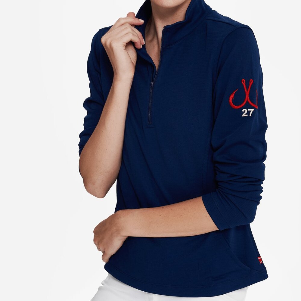 NWT Montauk Tackle Navy UPF50 Quarter Zip